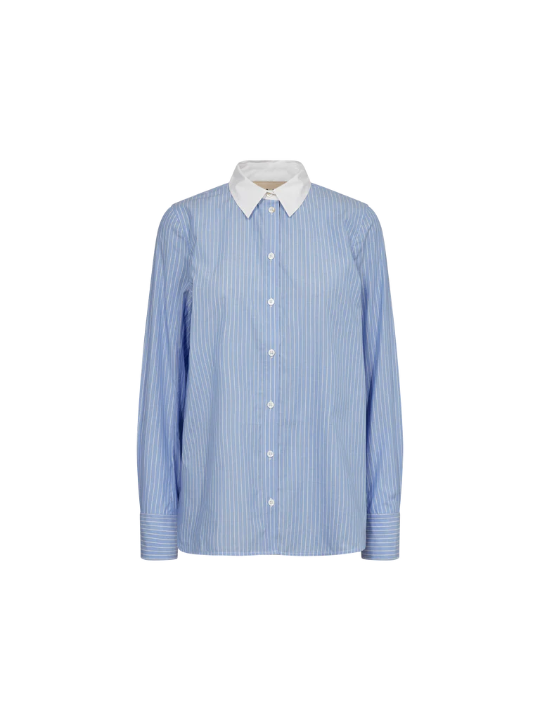 Mos Mosh Tayla Stripe Shirt Hydrangea