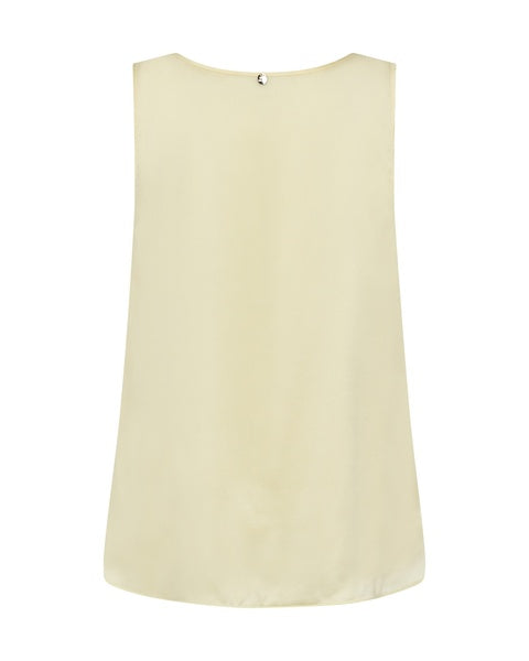 Mos Mosh V-Neck Astrid Silk Top French Vanilla