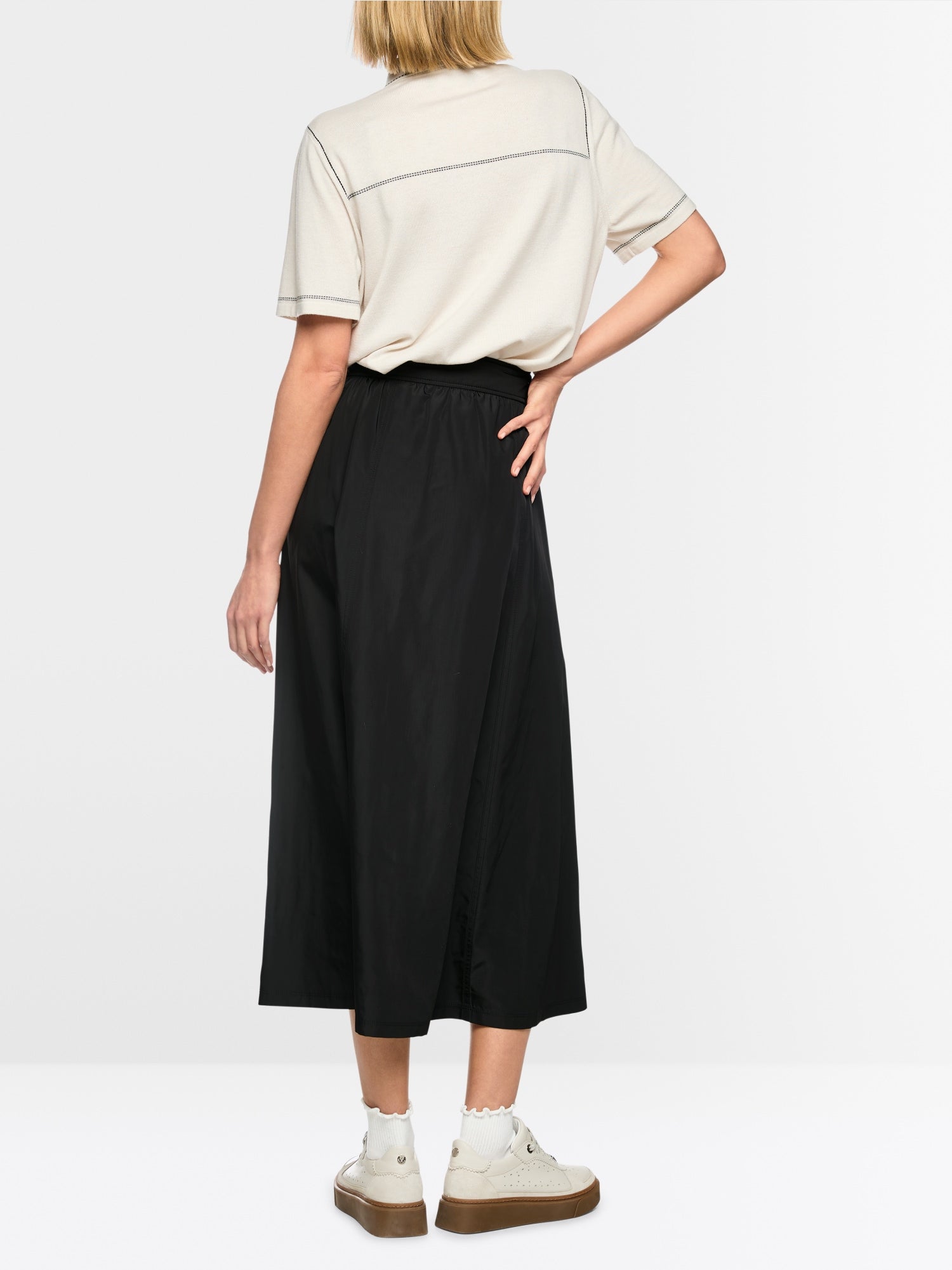 Marc Cain Sports Mid Length Skirt with Shimmer Effect Black BS71.01W43