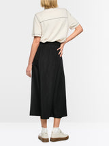 Marc Cain Sports Mid Length Skirt with Shimmer Effect Black BS71.01W43