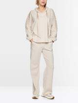 Marc Cain Sports Oversized Sweatshirt with Hotfix Stones Smoke BS44.01J28