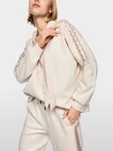 Marc Cain Sports Oversized Sweatshirt with Hotfix Stones Smoke BS44.01J28