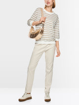 Marc Cain Sports Shirt with Lurex Stripes Champagne Gold BS48.06J01