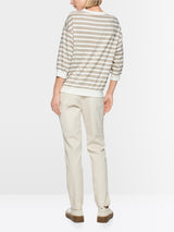 Marc Cain Sports Shirt with Lurex Stripes Champagne Gold BS48.06J01