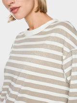 Marc Cain Sports Shirt with Lurex Stripes Champagne Gold BS48.06J01