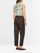 Marc Cain Collections Fordon Herringbone Pants Seal Brown BC81.39W74