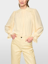 Marc Cain Collections Flowing Blouse with Lace Lambs Wool BC51.18W90