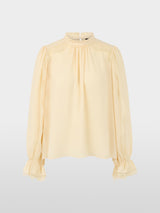 Marc Cain Collections Flowing Blouse with Lace Lambs Wool BC51.18W90