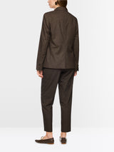 Marc Cain Collections Herringbone Blazer Seal Brown BC34.28W74