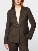Marc Cain Collections Herringbone Blazer Seal Brown BC34.28W74