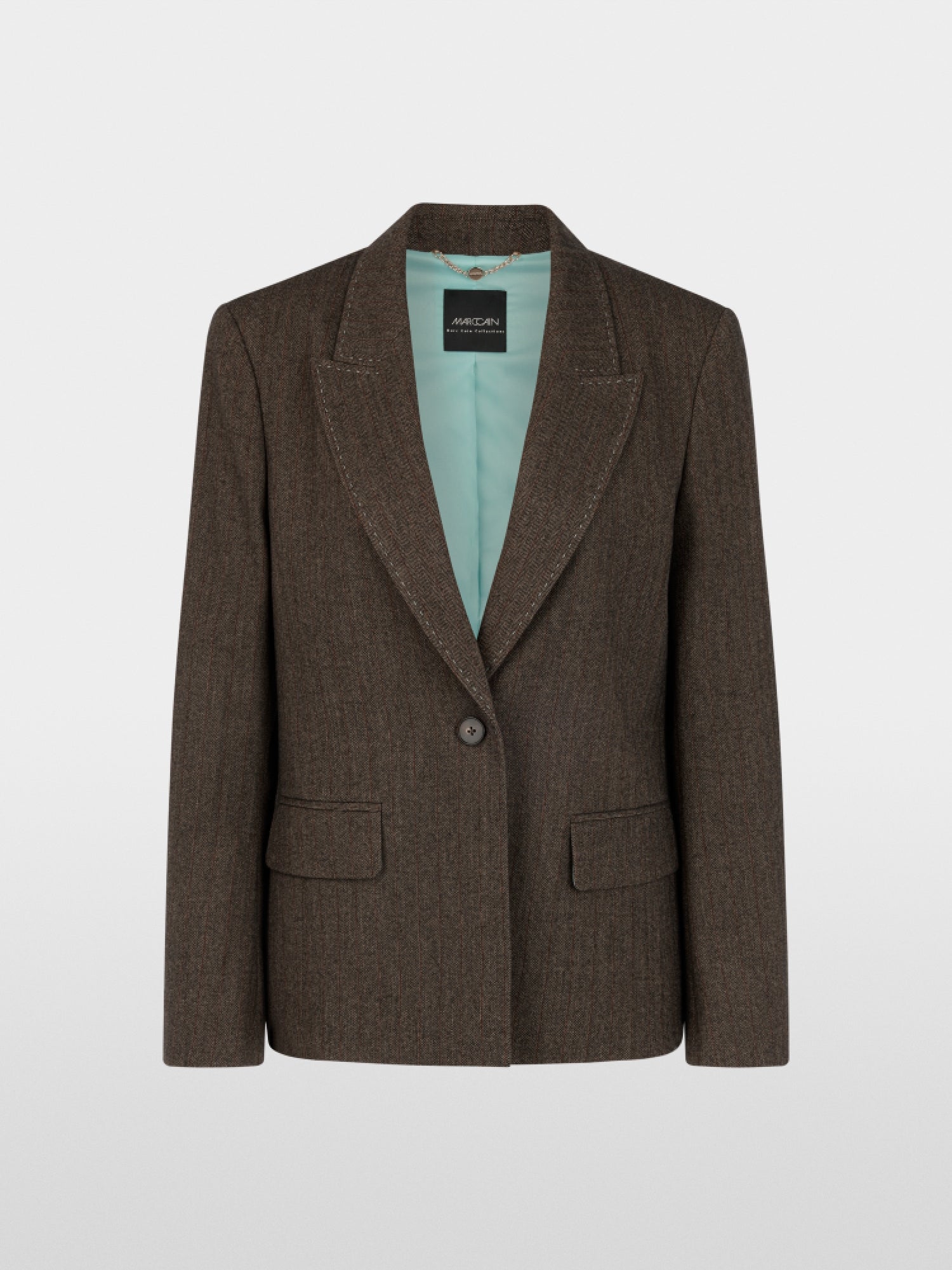 Marc Cain Collections Herringbone Blazer Seal Brown BC34.28W74
