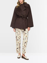Marc Cain Collections Short Wool Coat Seal Brown BC12.04W33