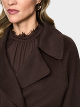 Marc Cain Collections Short Wool Coat Seal Brown BC12.04W33