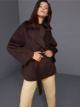 Marc Cain Collections Short Wool Coat Seal Brown BC12.04W33