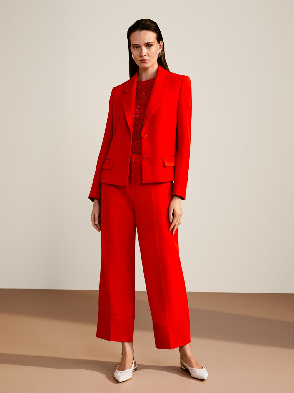 Marc Cain Collections WUKARI High Waist Pants Flame Red