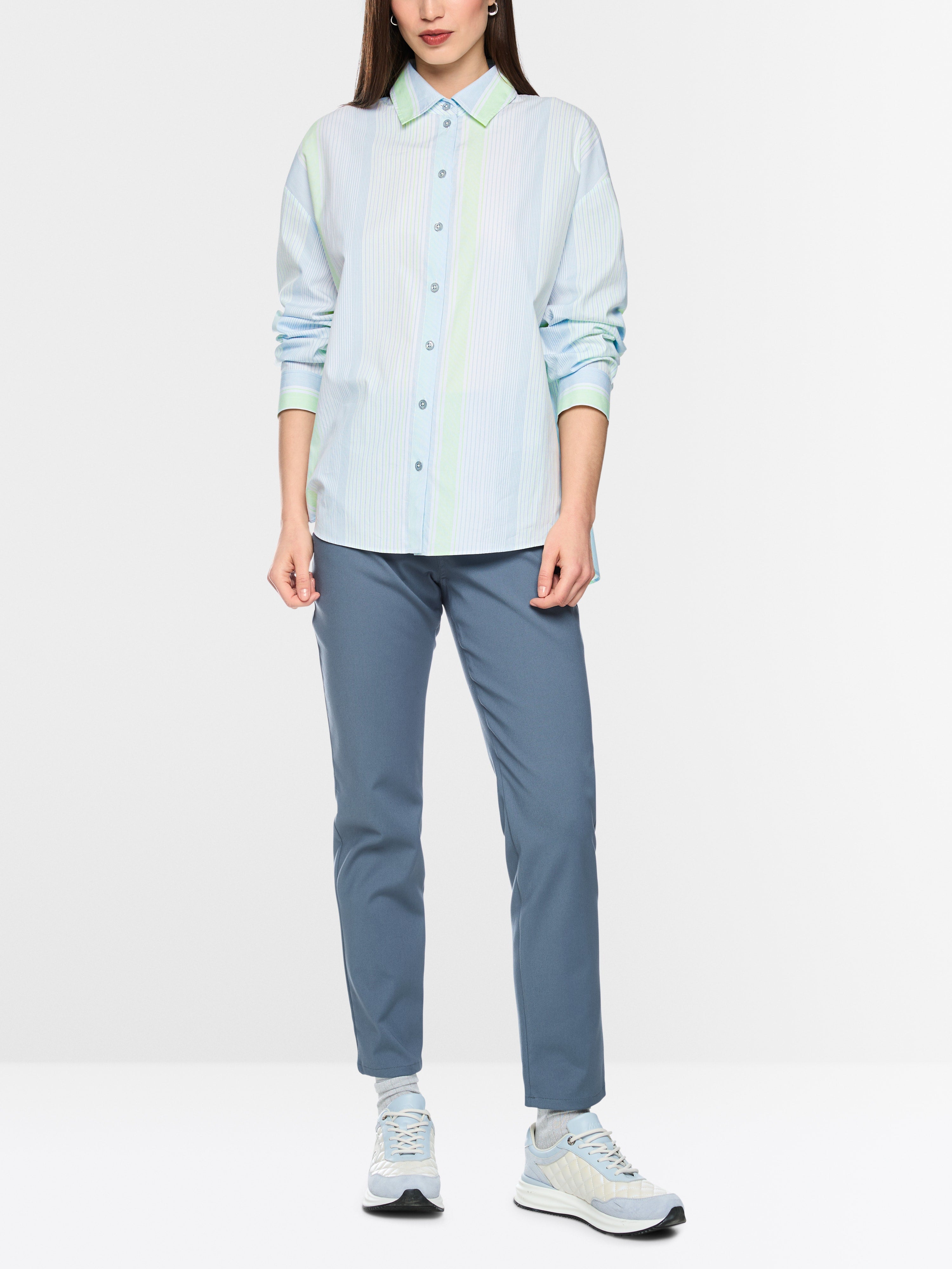 Marc Cain Sports Striped Blouse Niagara Mist BS51.12W15