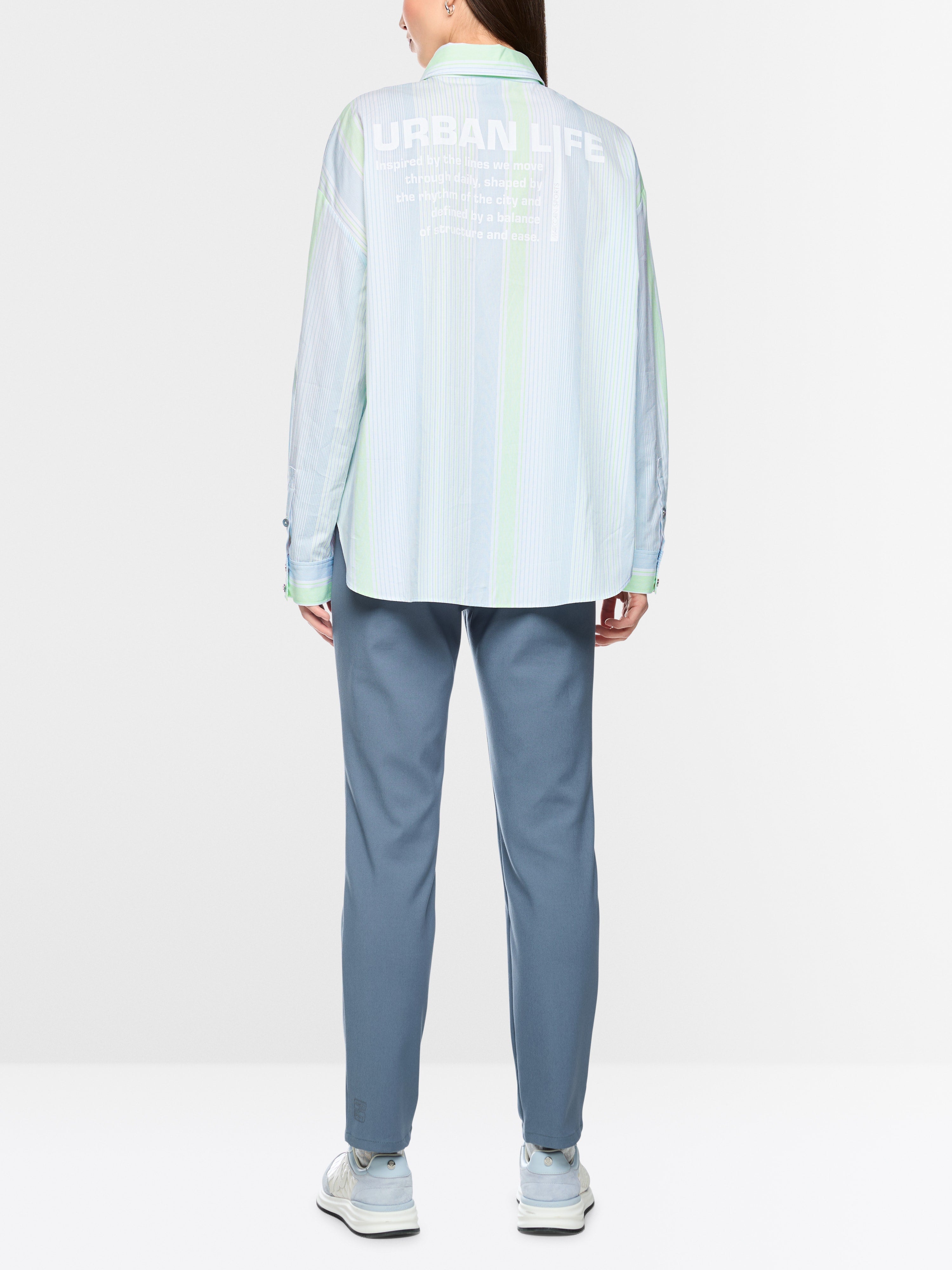 Marc Cain Sports Striped Blouse Niagara Mist BS51.12W15