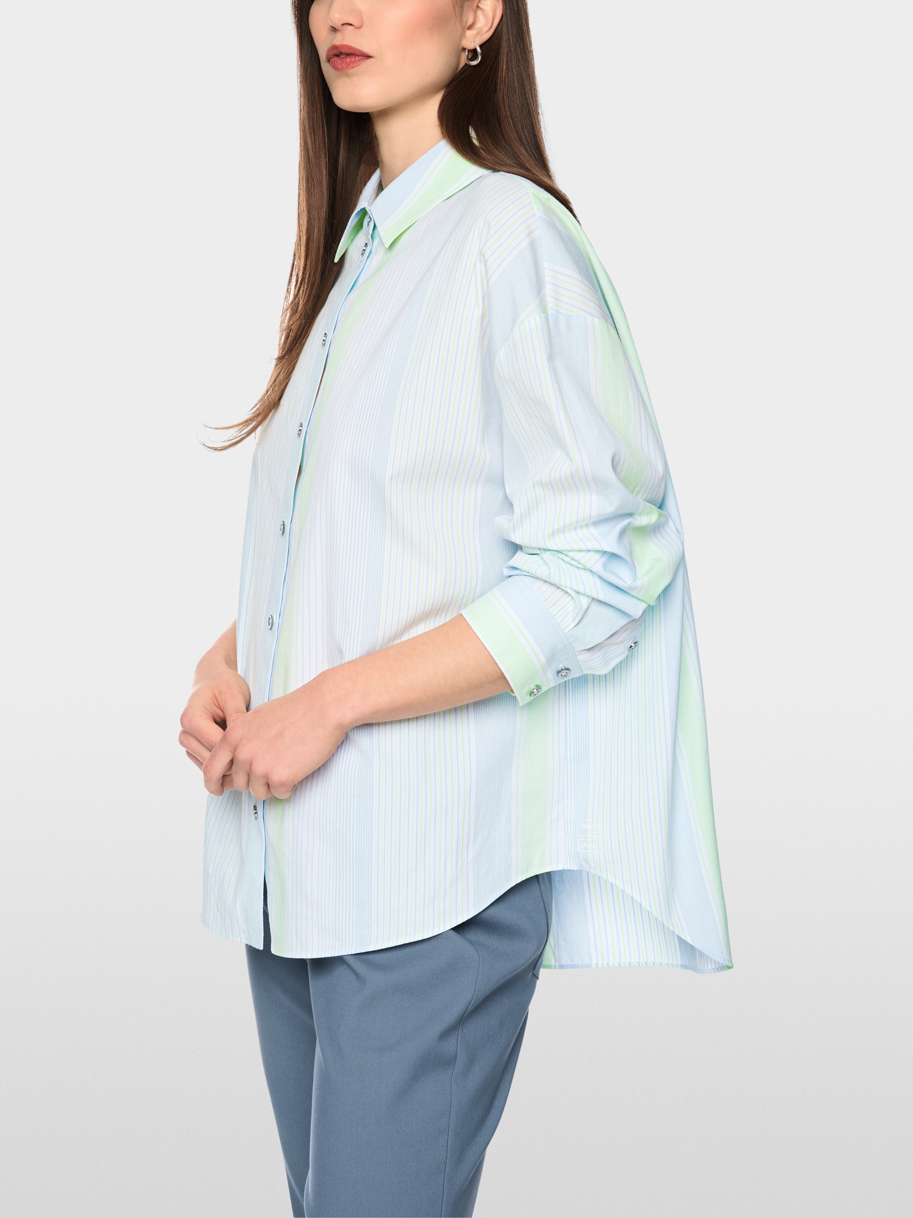 Marc Cain Sports Striped Blouse Niagara Mist BS51.12W15