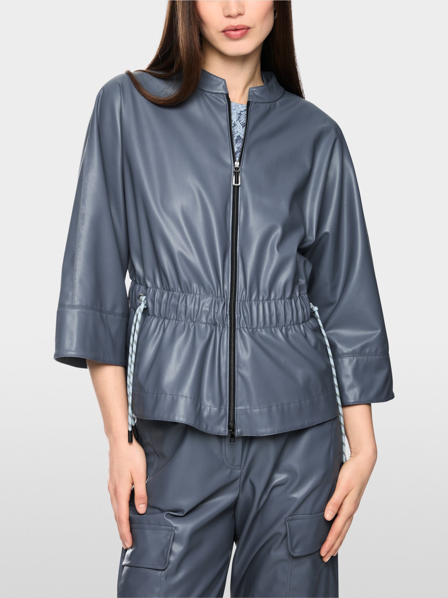 Marc Cain Sports Faux Leather Jacket Grisaille BS31.10J07