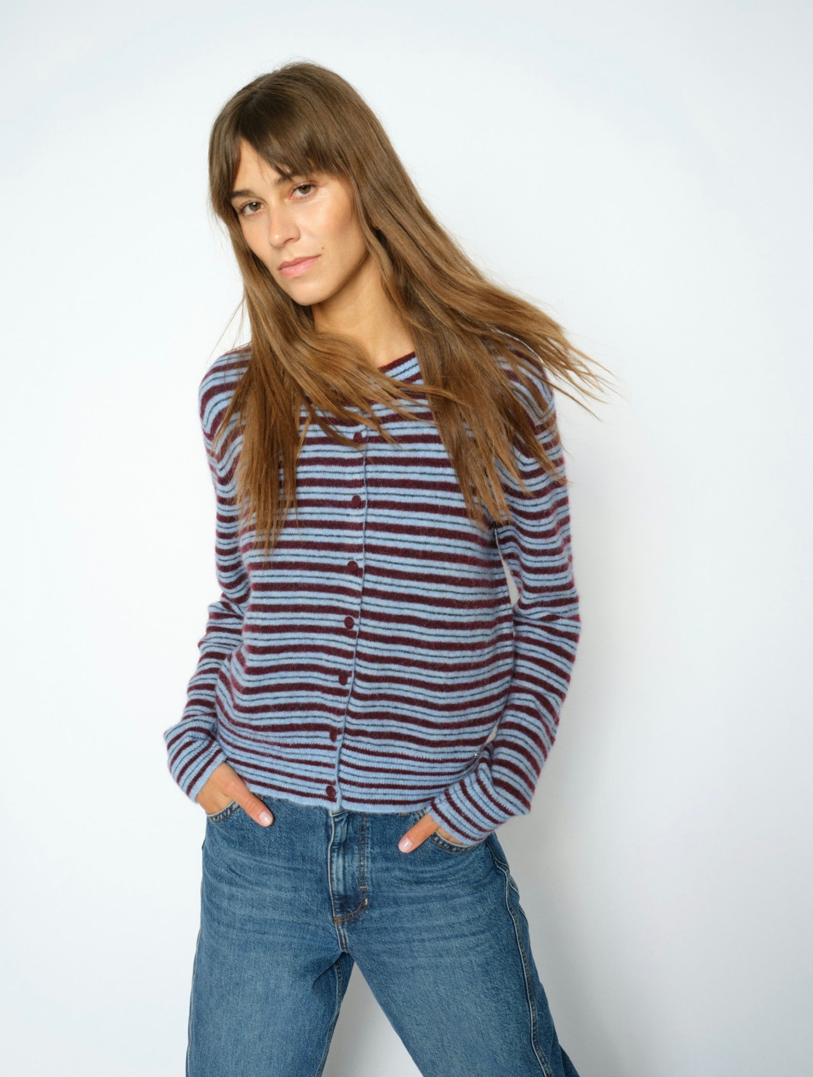 Mos Mosh Milvi Stripe Cardigan Port Royale