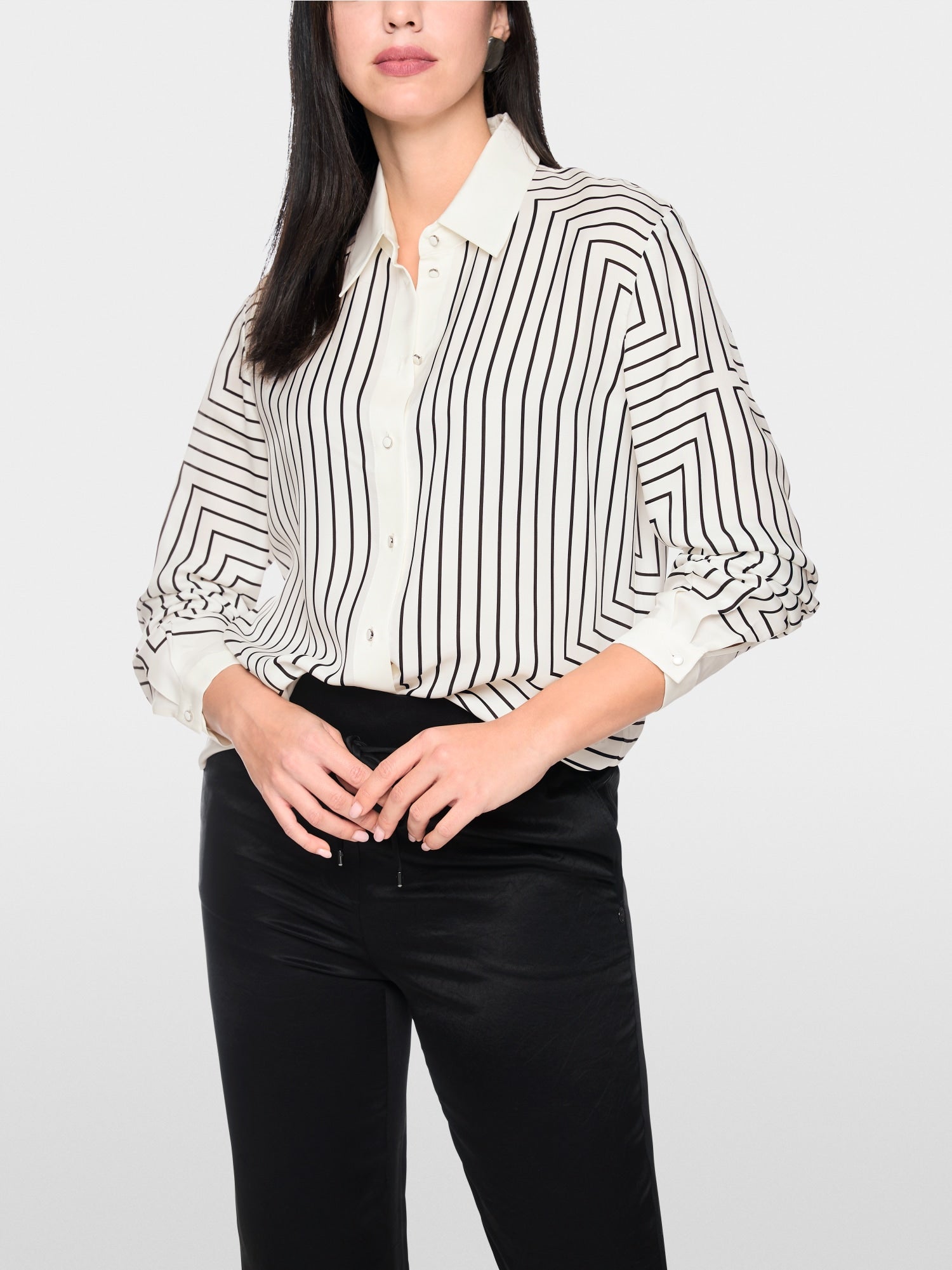 Marc Cain Collections Geometric Blouse in a Silk Blend BC51.12W18