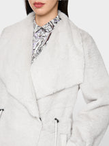 Marc Cain Collections Luxurious Faux Fur Coat Vapour Blue BC11.08W64