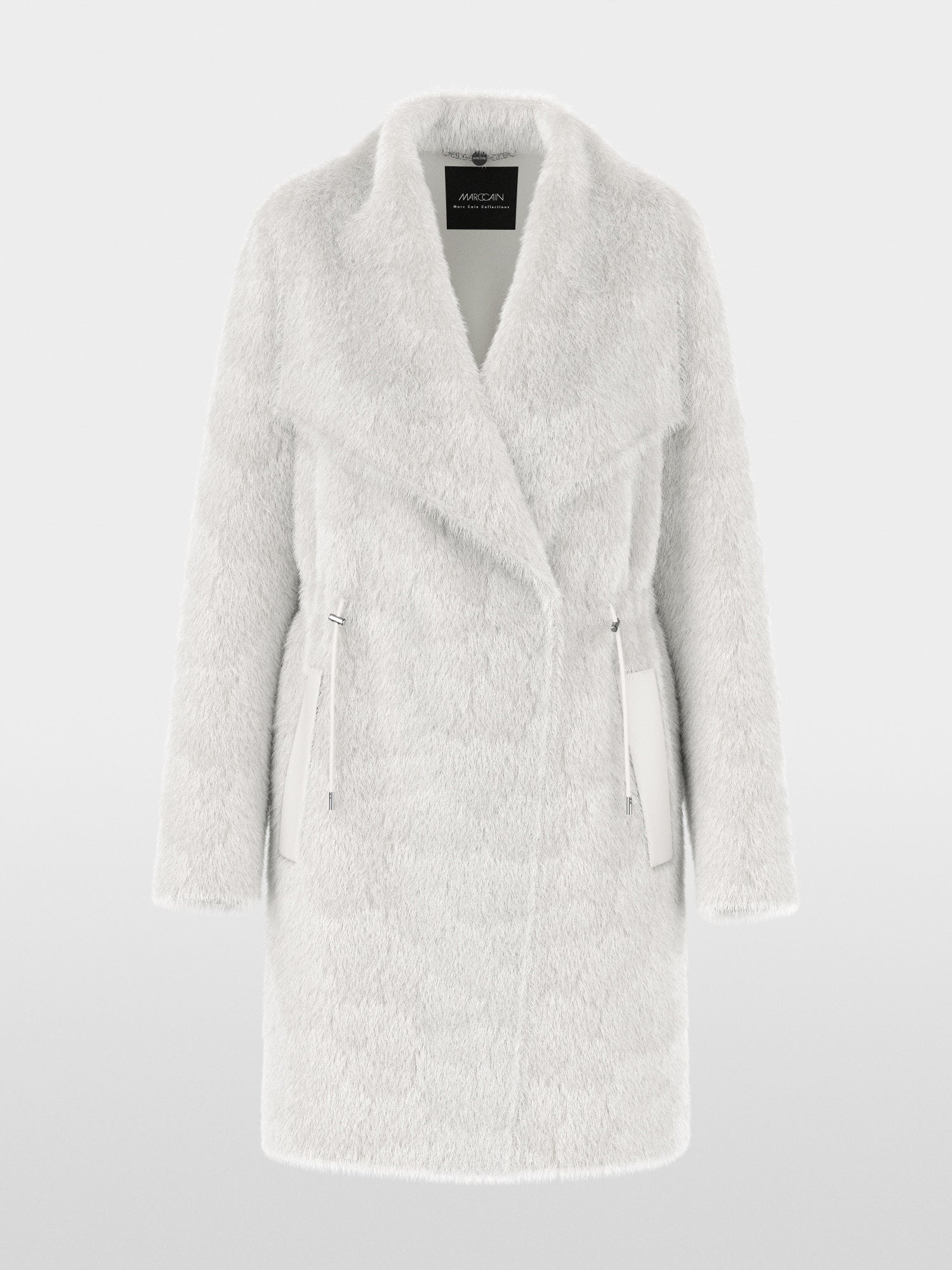 Marc Cain Collections Luxurious Faux Fur Coat Vapour Blue BC11.08W64