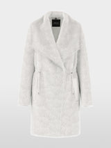 Marc Cain Collections Luxurious Faux Fur Coat Vapour Blue BC11.08W64