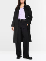 Marc Cain Collections Short Coat with Leather Detailing Black BC11.06W33