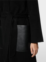 Marc Cain Collections Short Coat with Leather Detailing Black BC11.06W33