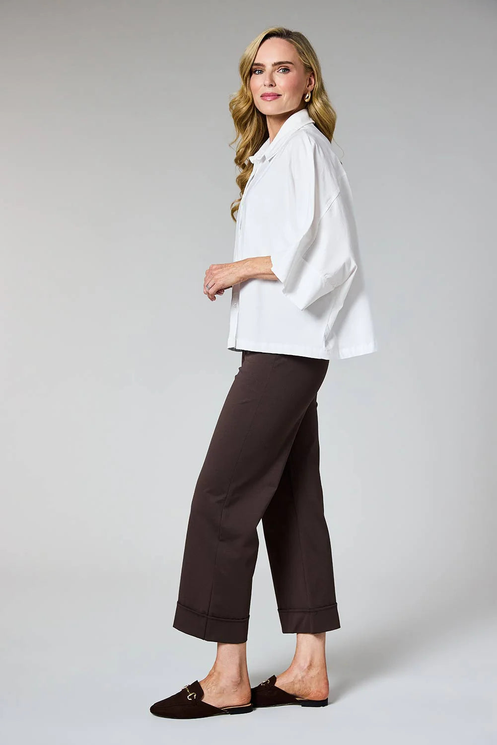 d.e.c.k. By Decollage 7/8 Straight Cuff Pant Chocolate