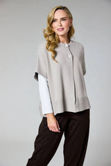 d.e.c.k. By Decollage Short Sleeve Cardi Grisaille