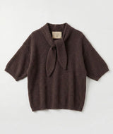 FROCKS Lily Tie SS Sweater Chocolate