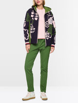 Marc Cain Collections Sporty Cardigan with Floral Pattern BS39.10M54