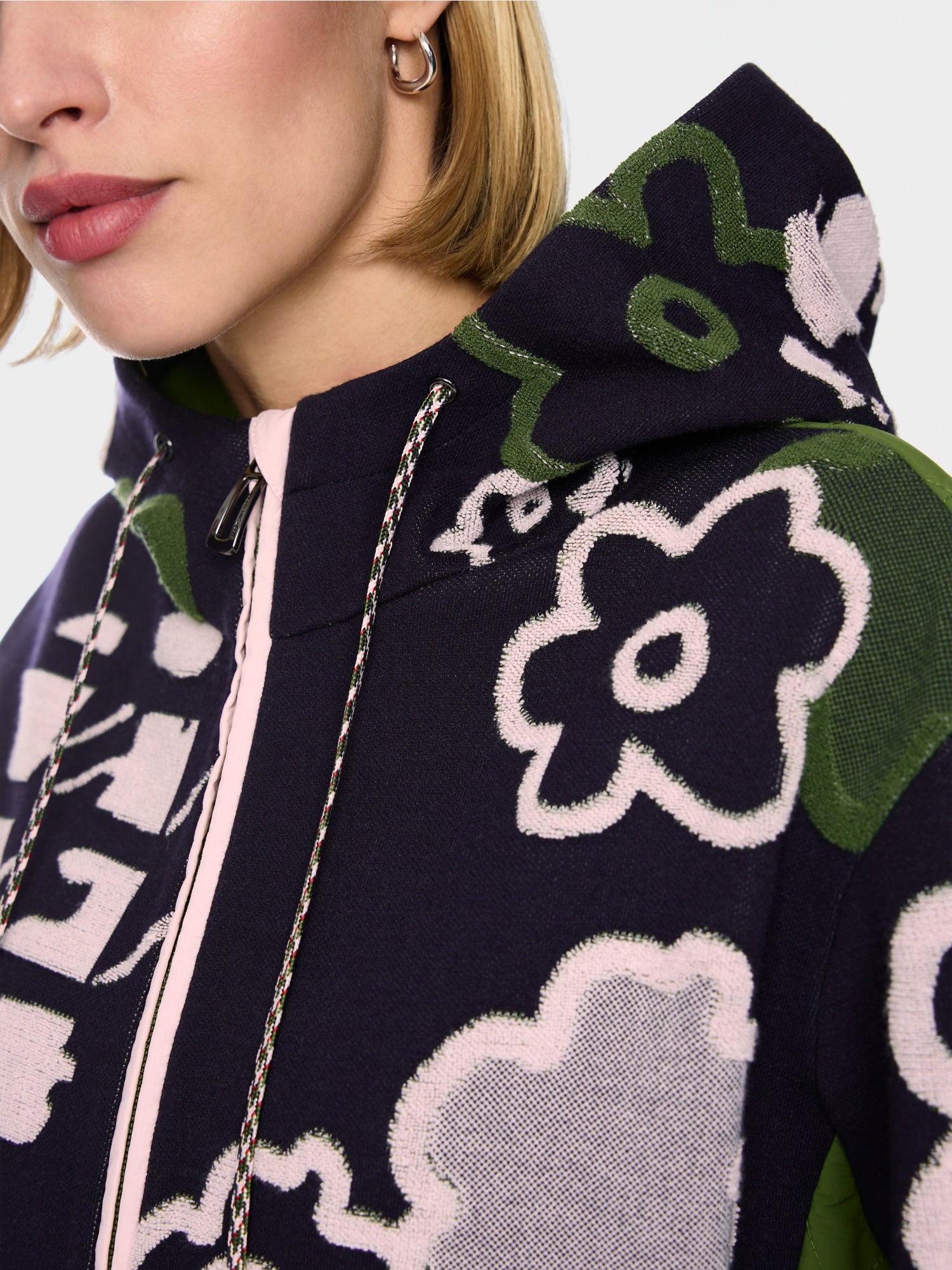 Marc Cain Collections Sporty Cardigan with Floral Pattern BS39.10M54