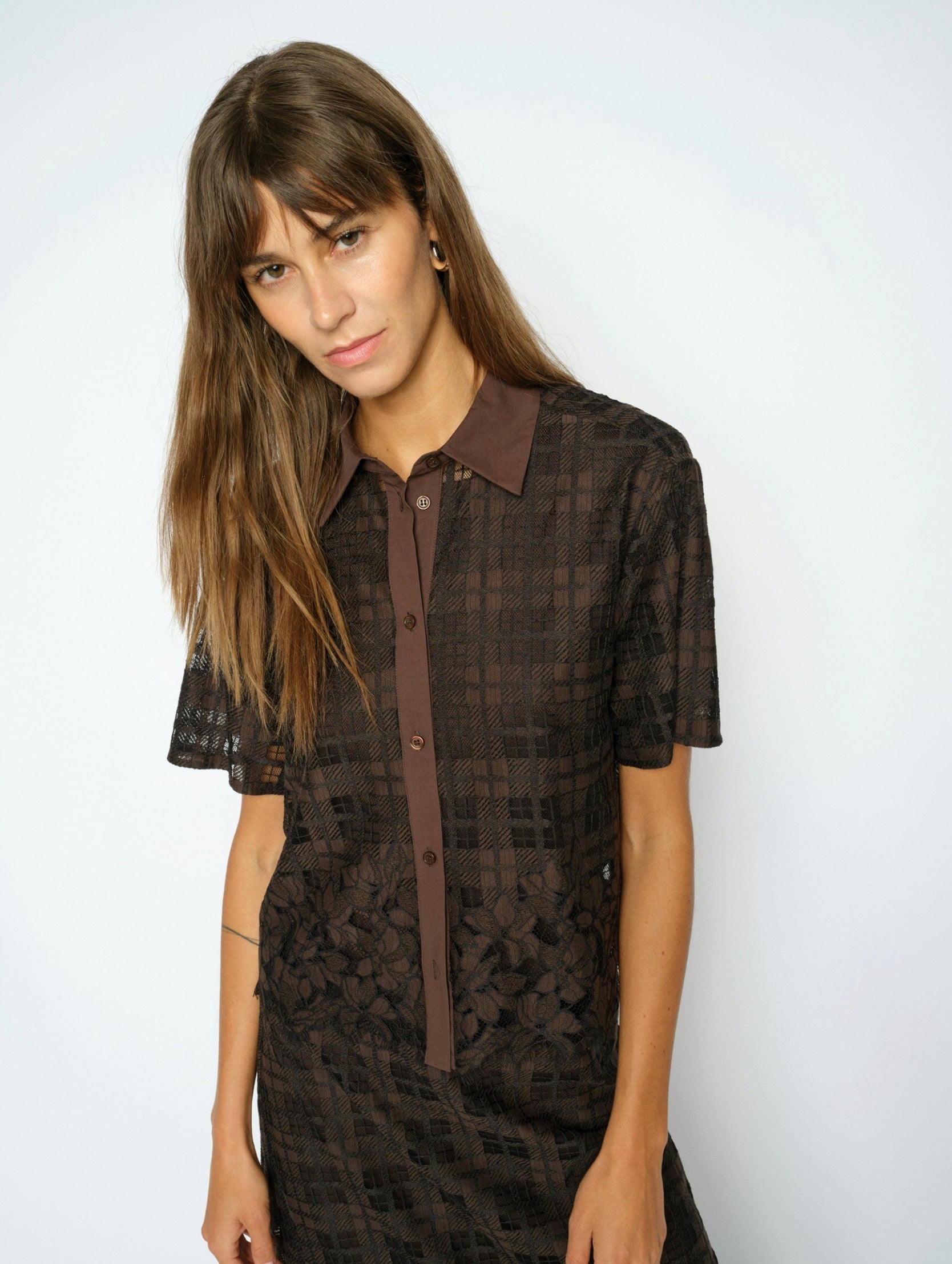 Mos Mosh Lia Checko Lace Shirt Deliciosa