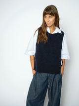Mos Mosh Thora Tie Knit Grey Salute Navy