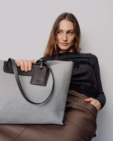 DAY ET Medium Structured Wool Work Bag Mid Grey