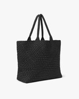 DAY ET Large Hand-Braided Neoprene Shoulder Bag Black