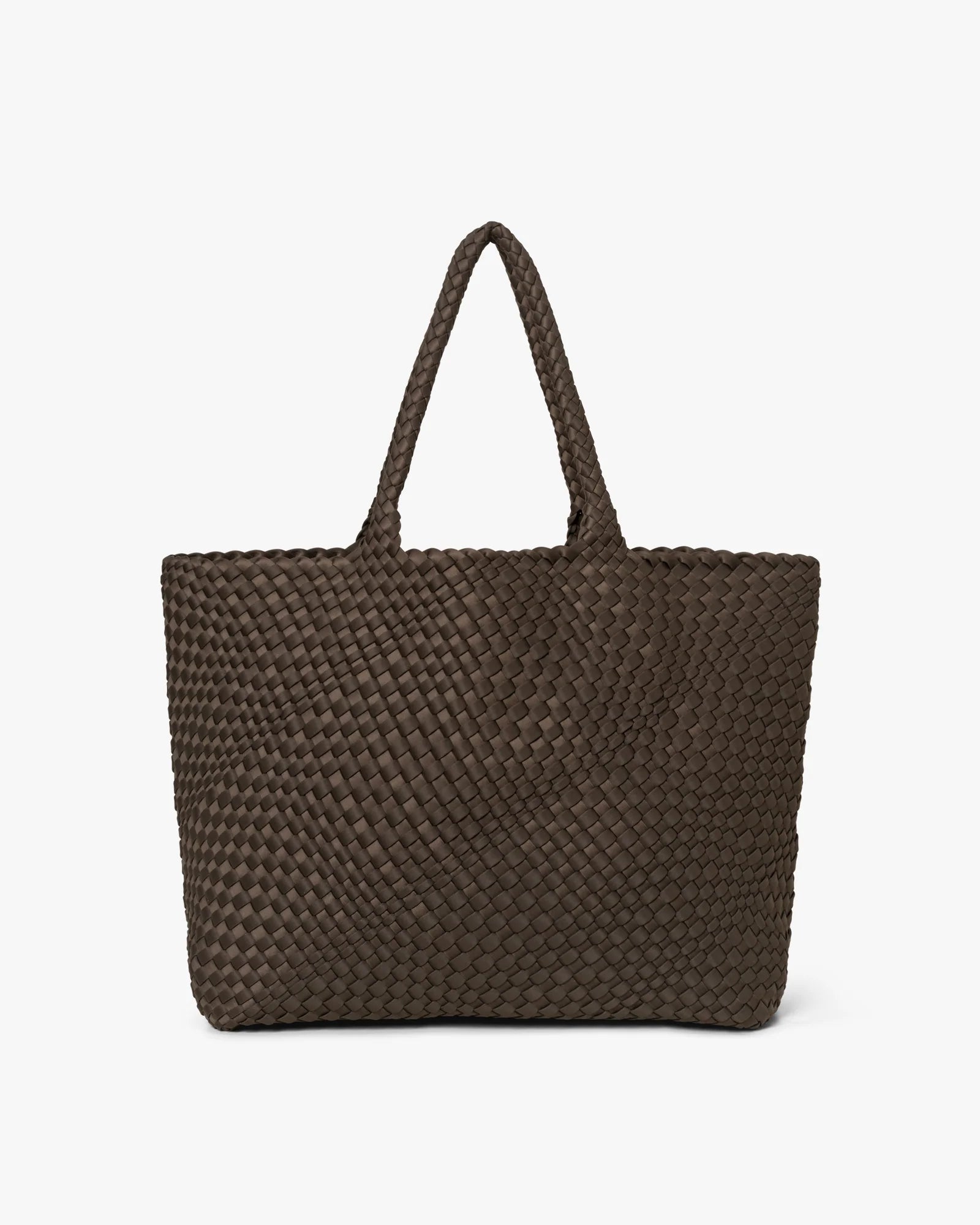 DAY ET Large Hand-Braided Neoprene Shoulder Bag Coffee Bean