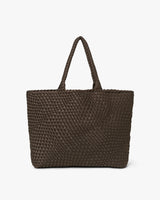 DAY ET Large Hand-Braided Neoprene Shoulder Bag Coffee Bean