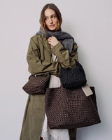 DAY ET Small Hand-Braided Neoprene Crossbody Handbag Coffee Bean