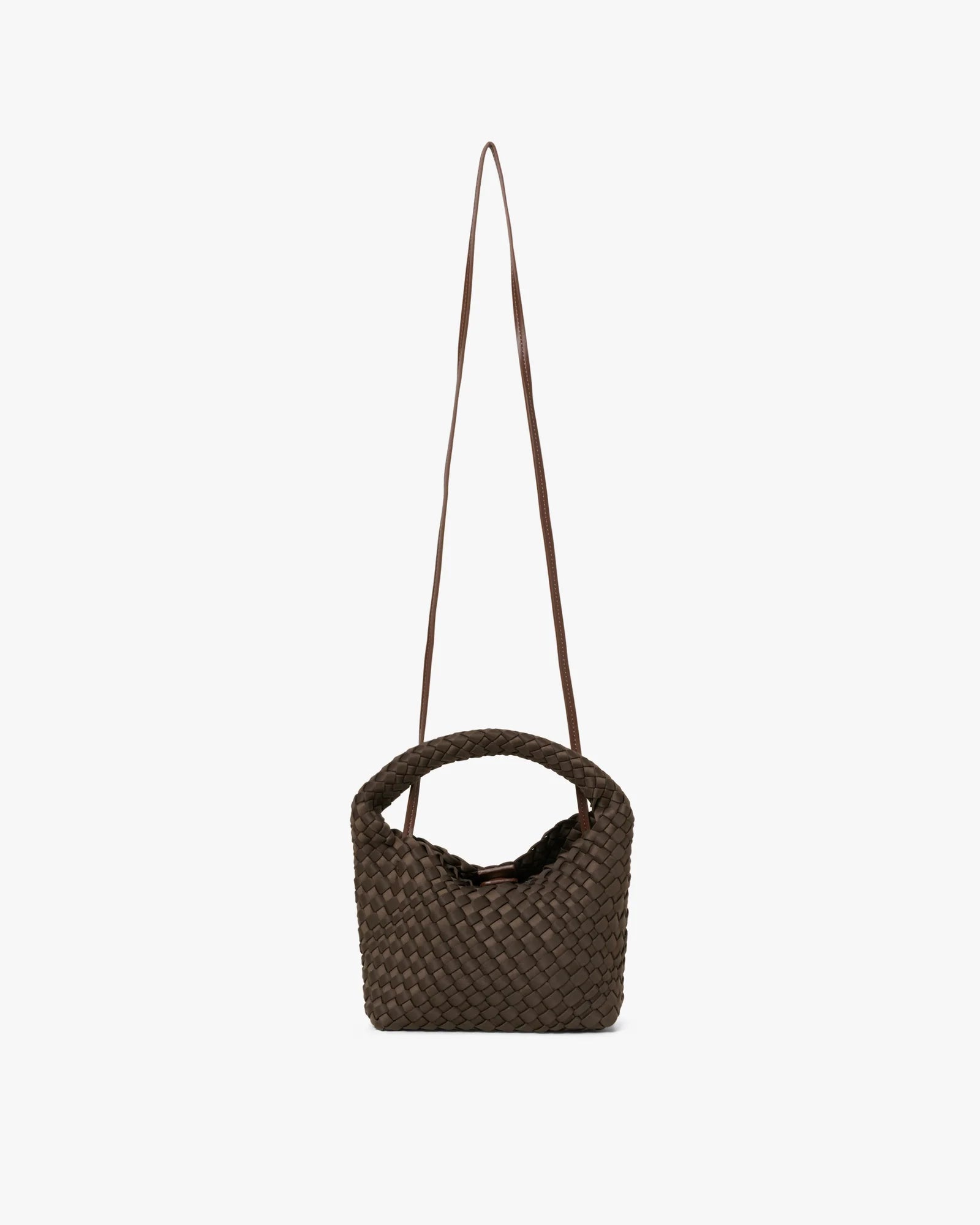DAY ET Small Hand-Braided Neoprene Crossbody Handbag Coffee Bean