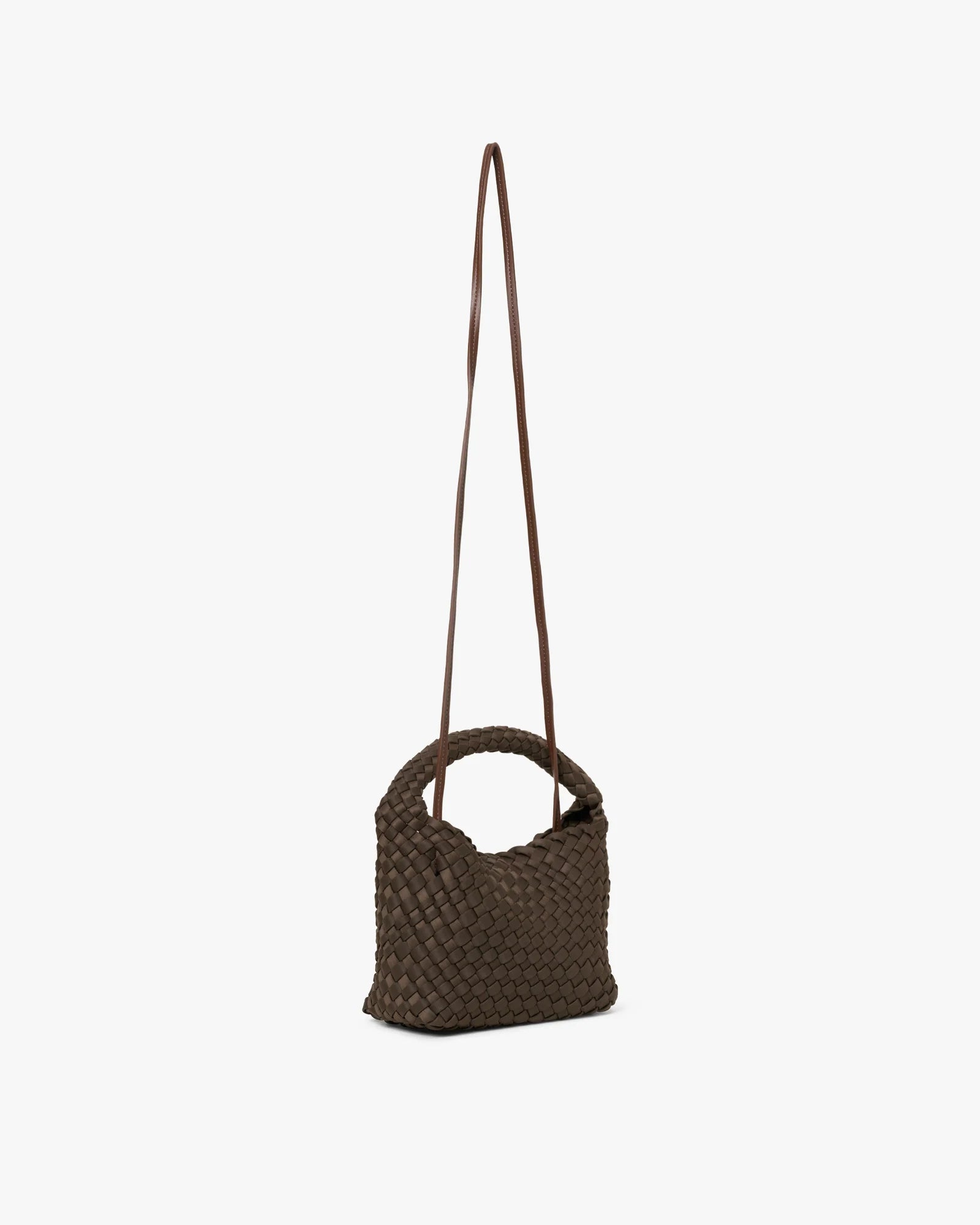 DAY ET Small Hand-Braided Neoprene Crossbody Handbag Coffee Bean