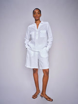 Mos Mosh Emmie Linen Bermuda Short White