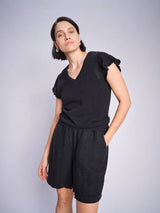 Mos Mosh Emmie Linen Bermuda Short Black