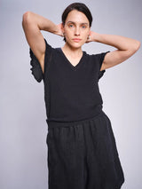 Mos Mosh Emmie Linen Bermuda Short Black