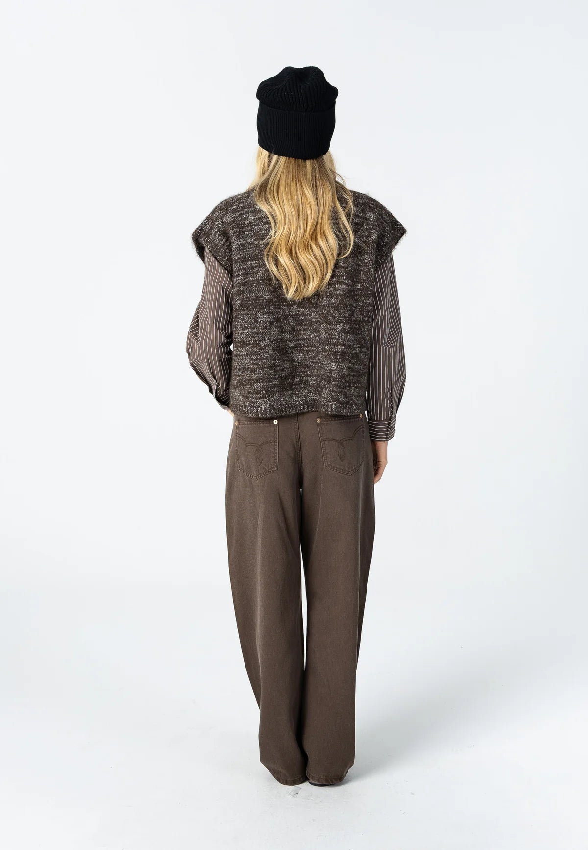 Coster Copenhagen Boxy Knit Vest Brown Mix