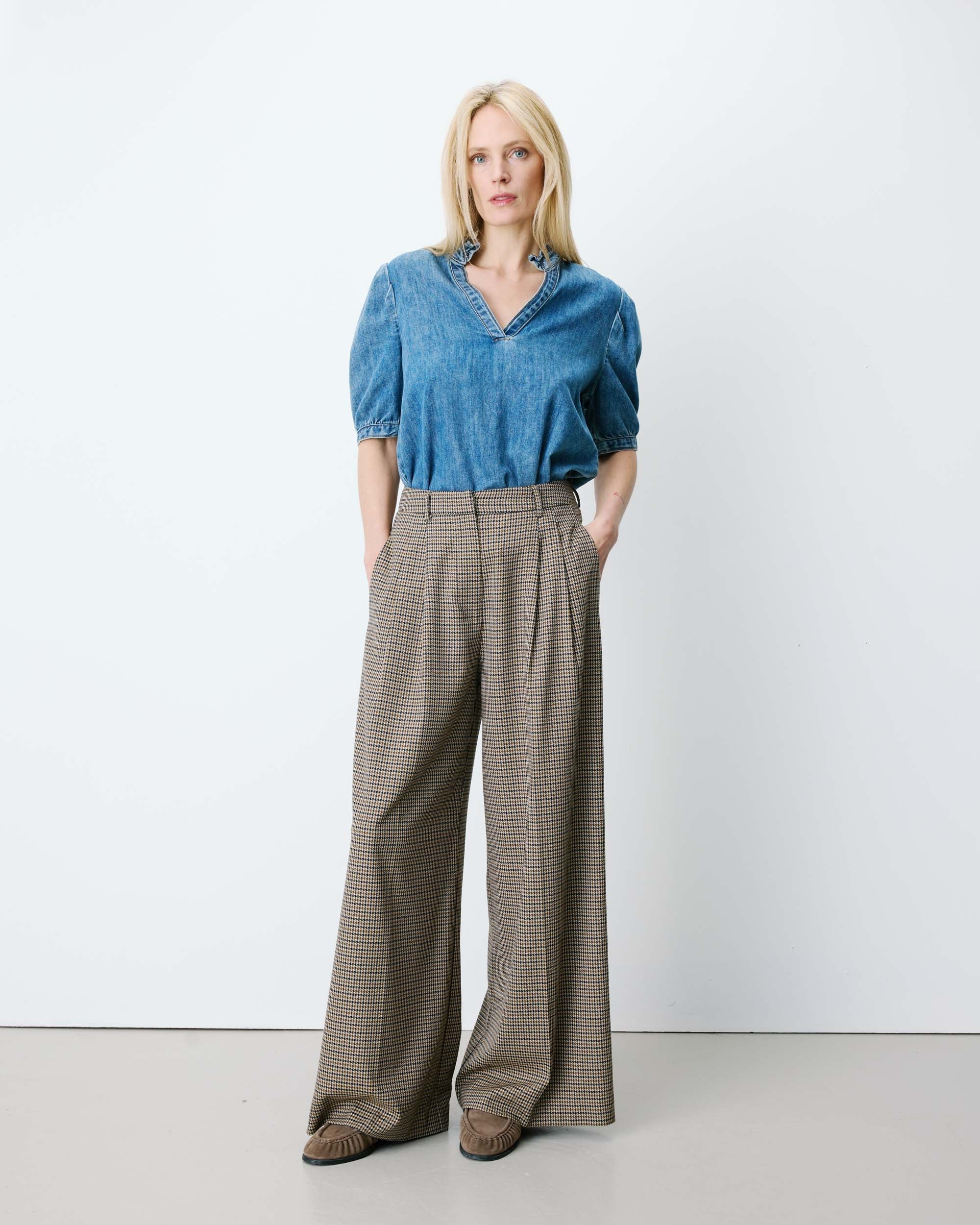 GRACE & MILA Houndstooth Tailored Pants Ayen
