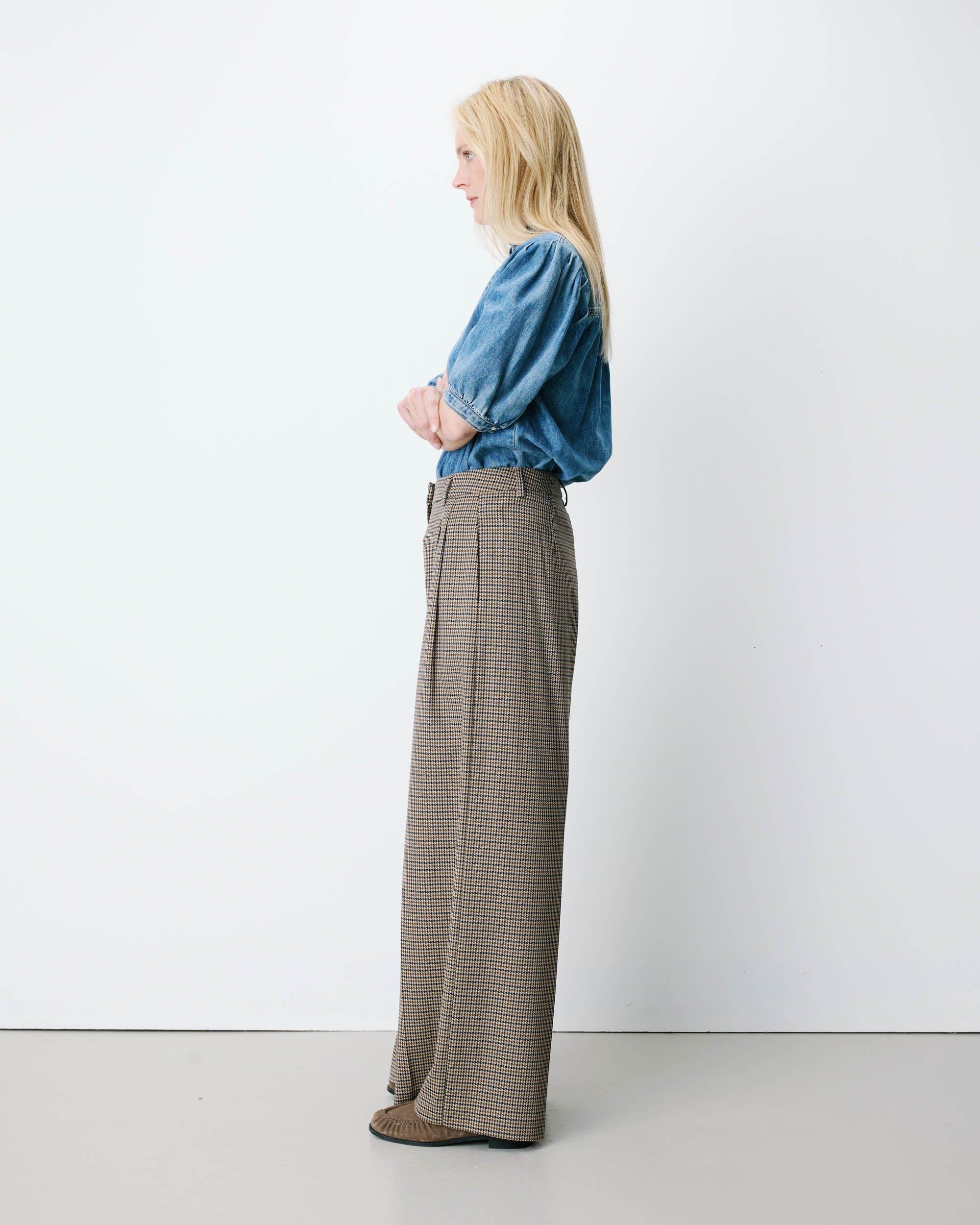 GRACE & MILA Houndstooth Tailored Pants Ayen
